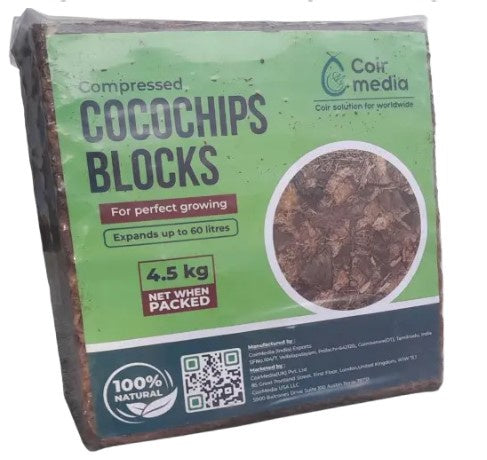 Coir Mulch / CocoChips Compressed 4.5kg (makes 60ltr)