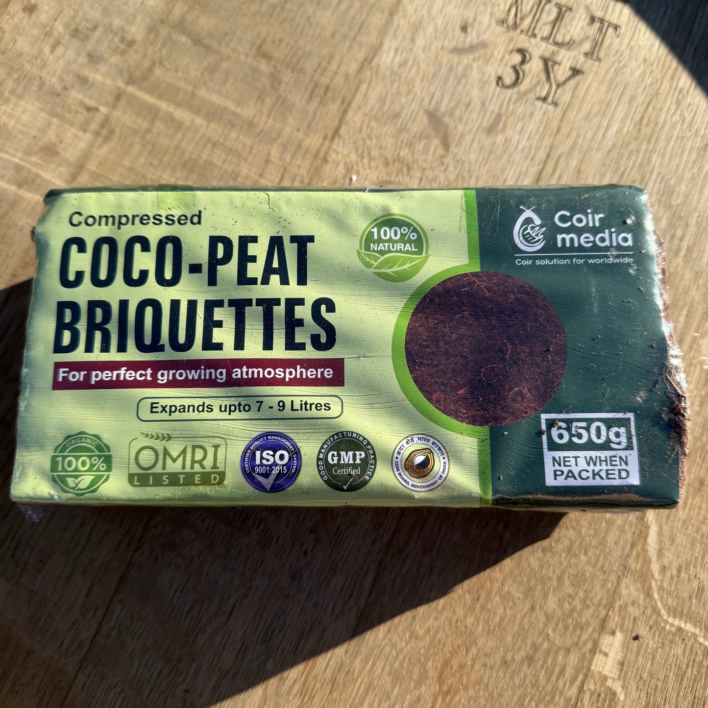 Coco Peat Briquette 650 gm (makes 9ltr)