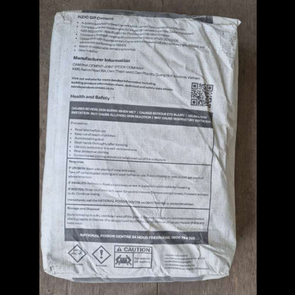 NZIC GP Cement 20kg Back label