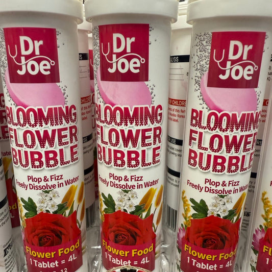 Multiple bottles of Dr. Joe Blooming Flower Bubble flower food.