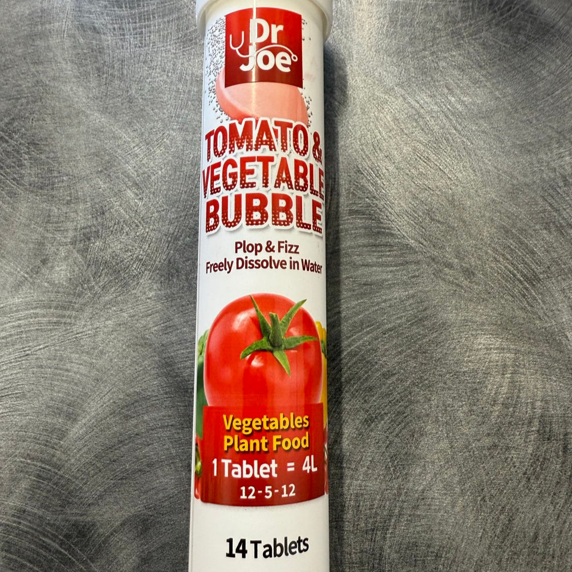 Tube of Dr. Joe Tomato & Vegetable Bubble Plant Food