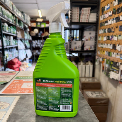 Clean-up Weedkiller in a ready to use trigger back - back label