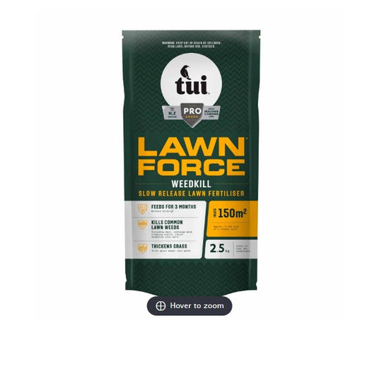 Tui Lawn Force Weedkill Slow Release Lawn Fertiliser [2.5kg treats 150m2]